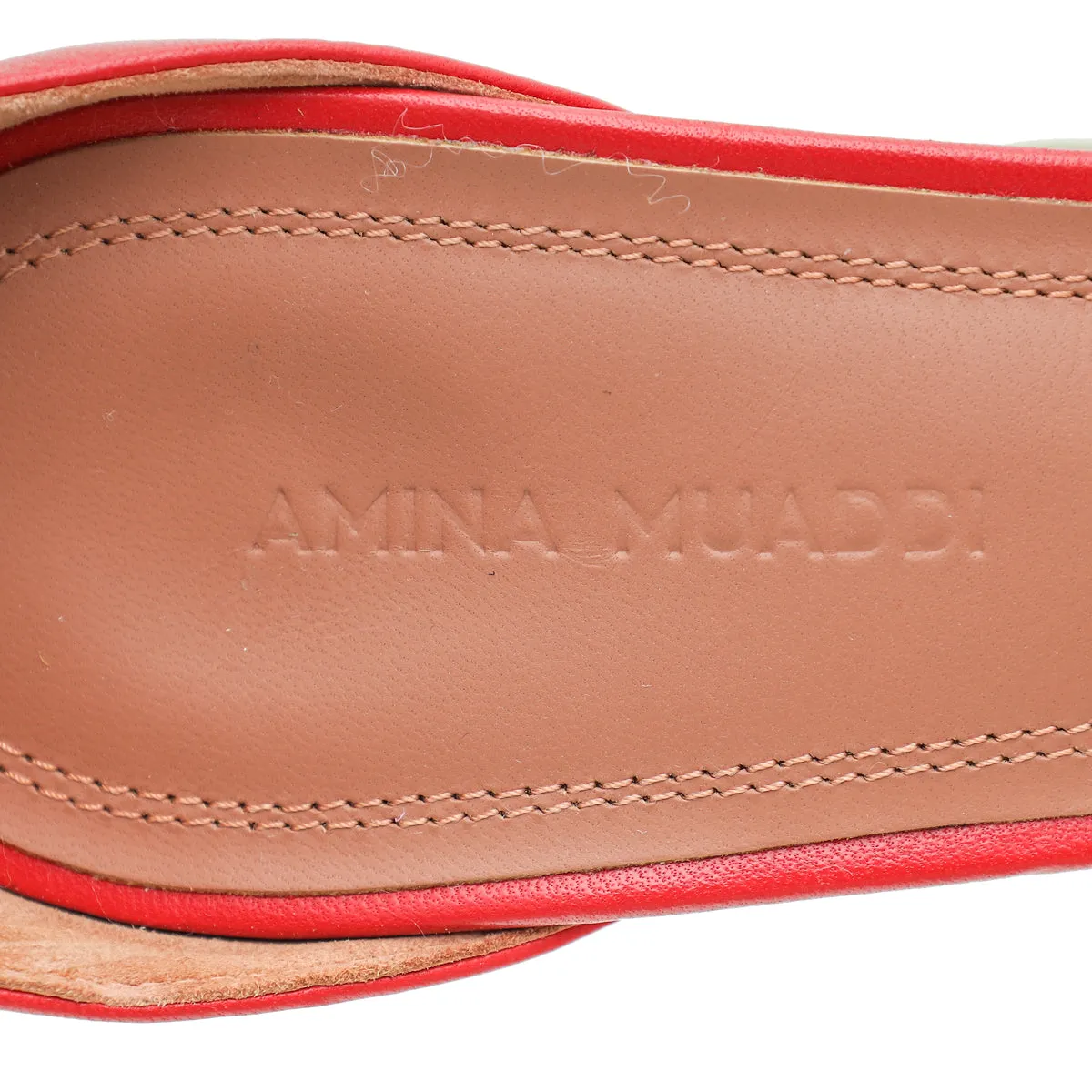 Amina Muaddi Red Daisy Sandals 37