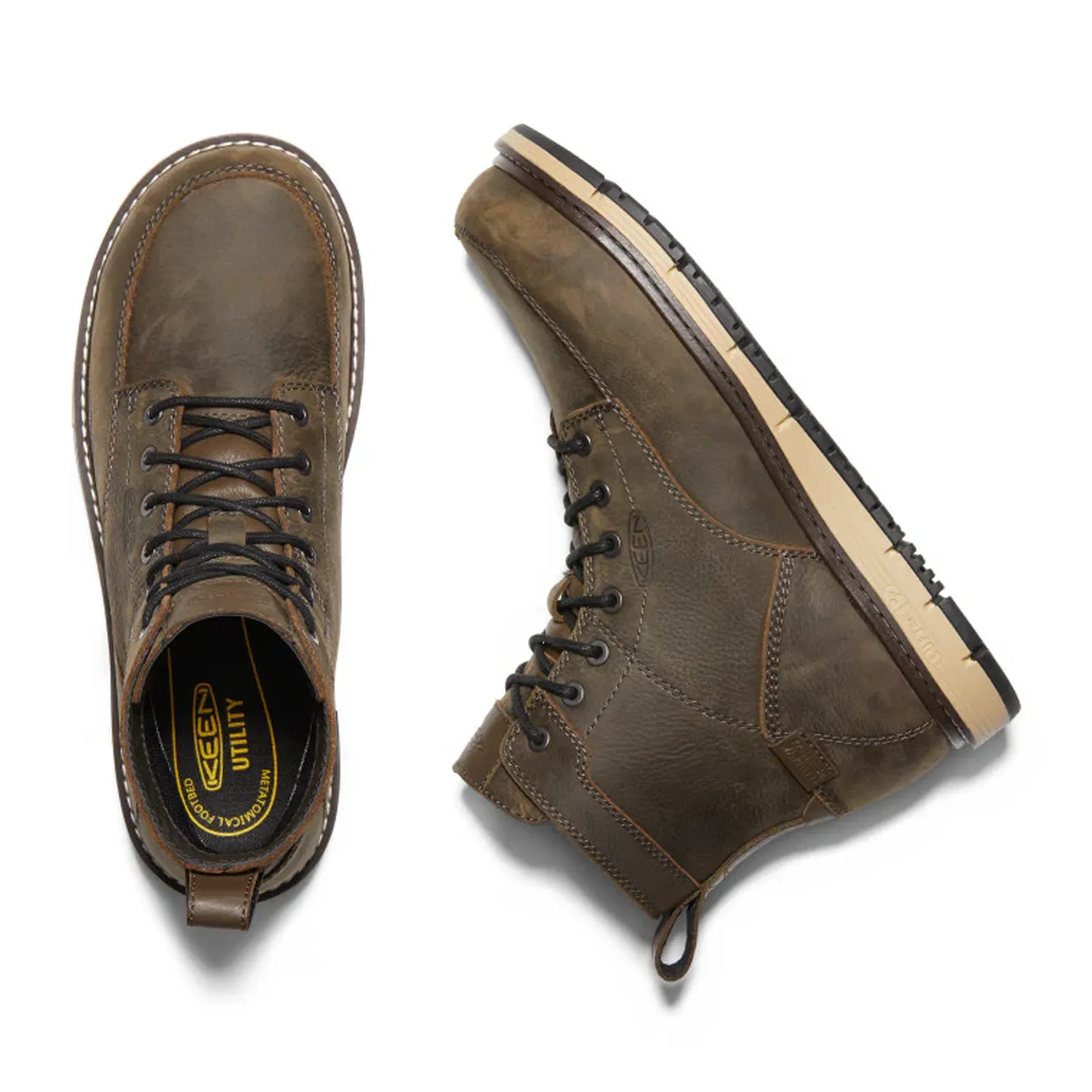 Keen Utility San Jose 6" Waterproof Aluminum Toe Work Boot (Men) - Cascade Brown/Black