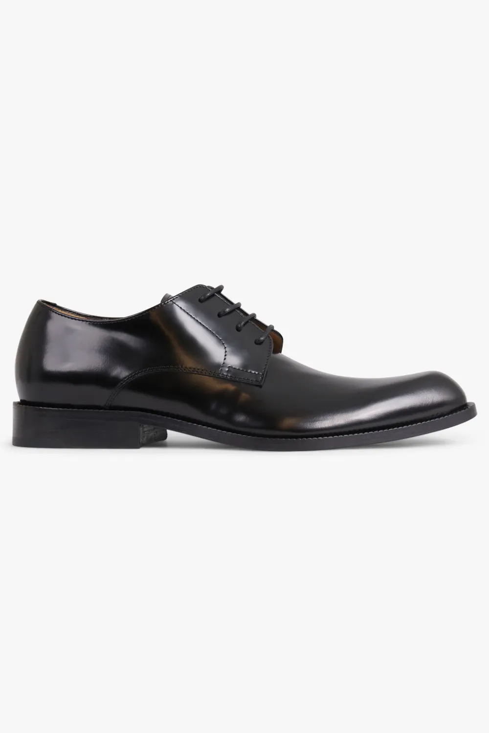 Shiny Heeled Brogue | Black