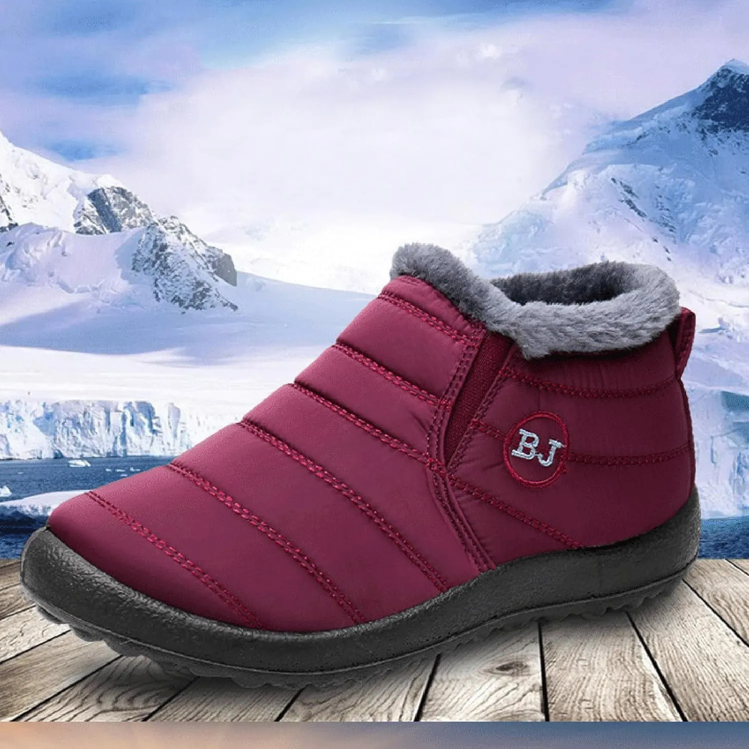 Snow Boots for Women Waterproof Winter Boots Anti-Slip Ankle Booties Slip On Warm Fur Lined Comfortable Womens Sneaker