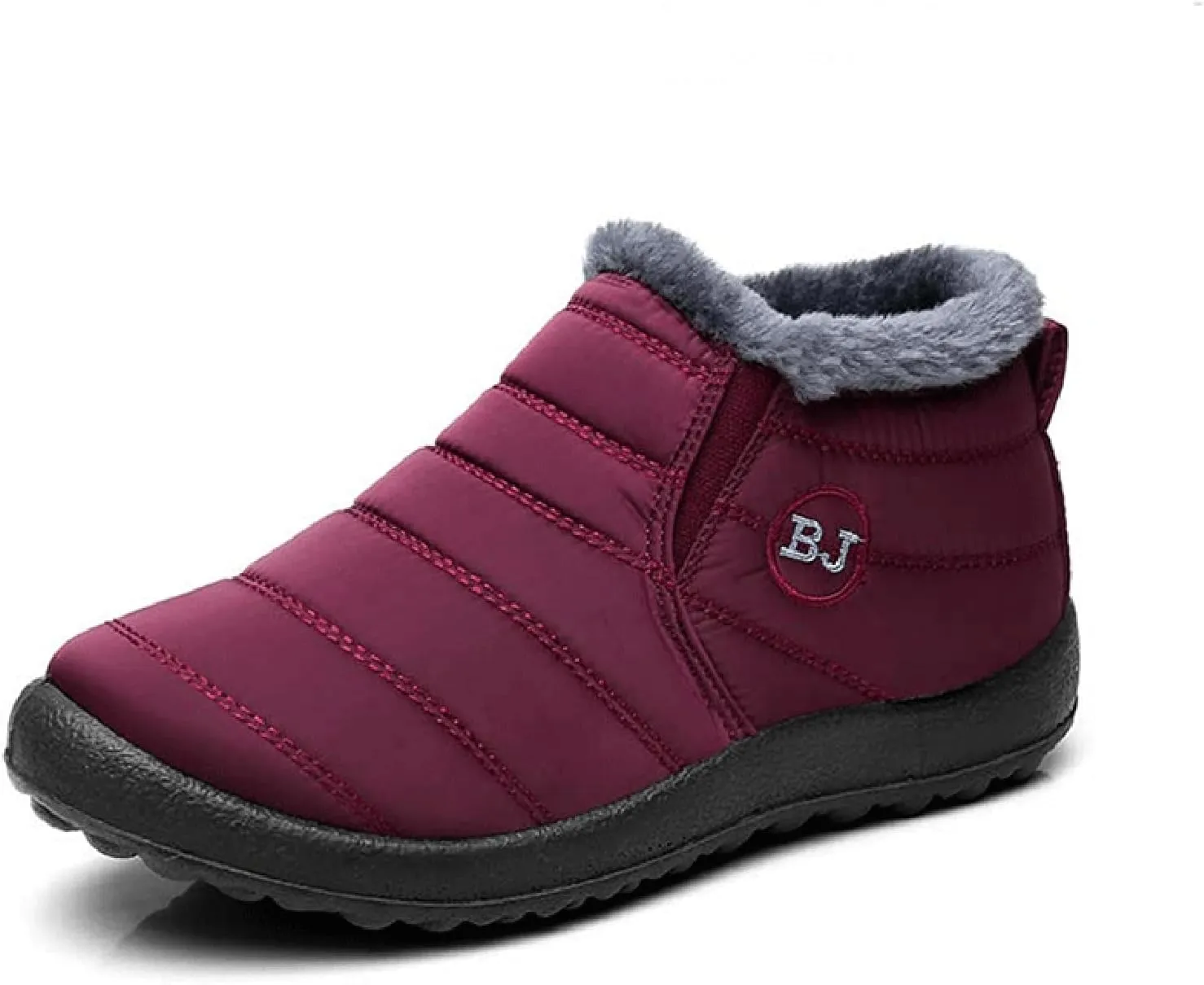Snow Boots for Women Waterproof Winter Boots Anti-Slip Ankle Booties Slip On Warm Fur Lined Comfortable Womens Sneaker