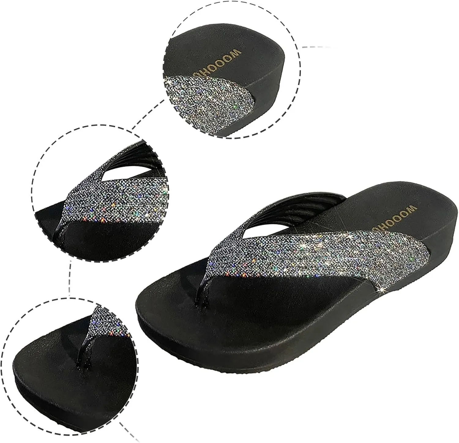 Walking Sandals for Women Fashion Trendy Beach Shoes Platform Flip Flops Versatile Wedge Slippers for Women Open Toe