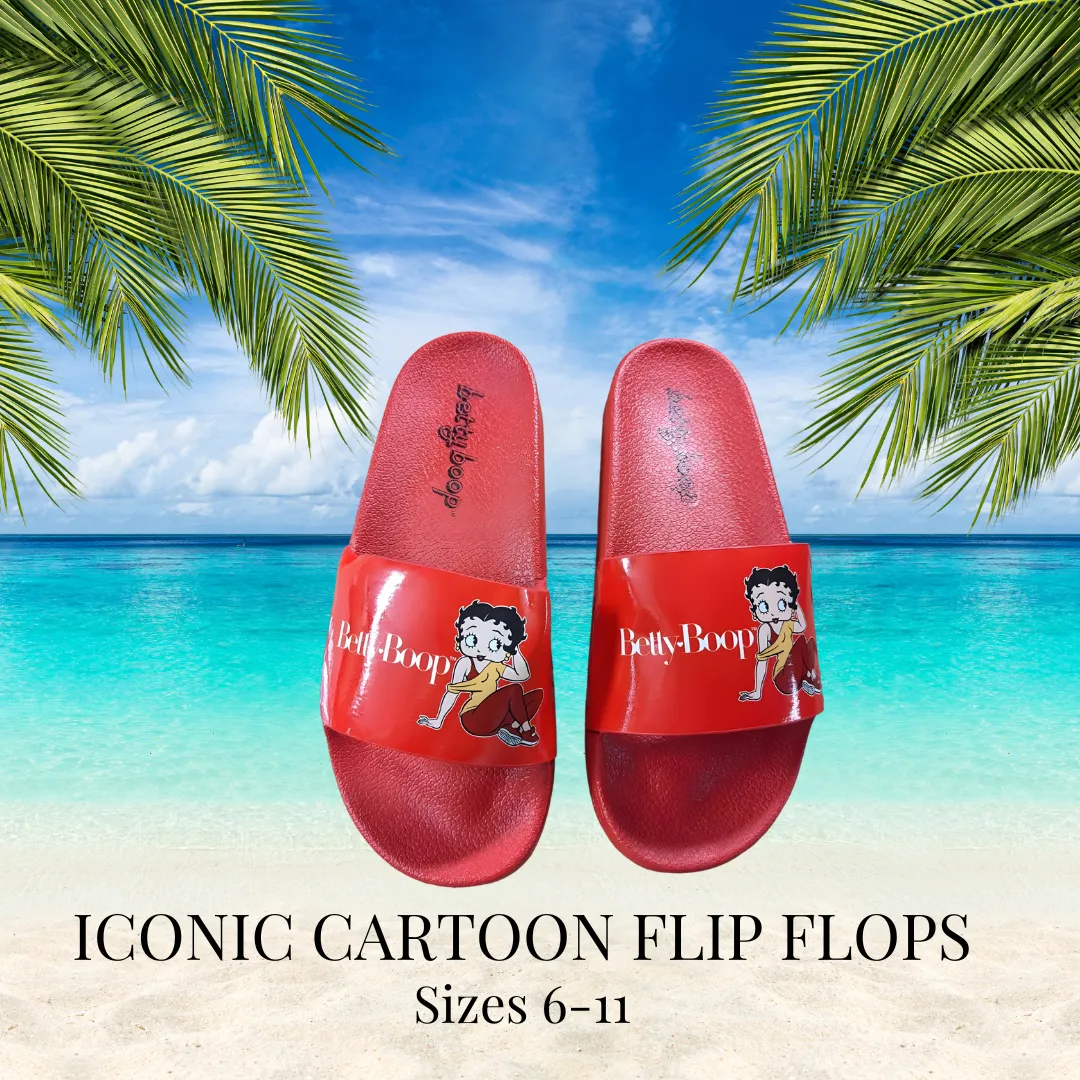 Women's Flip Flops Iconic Ms Boop Sandals Summer Beach Pool Trending