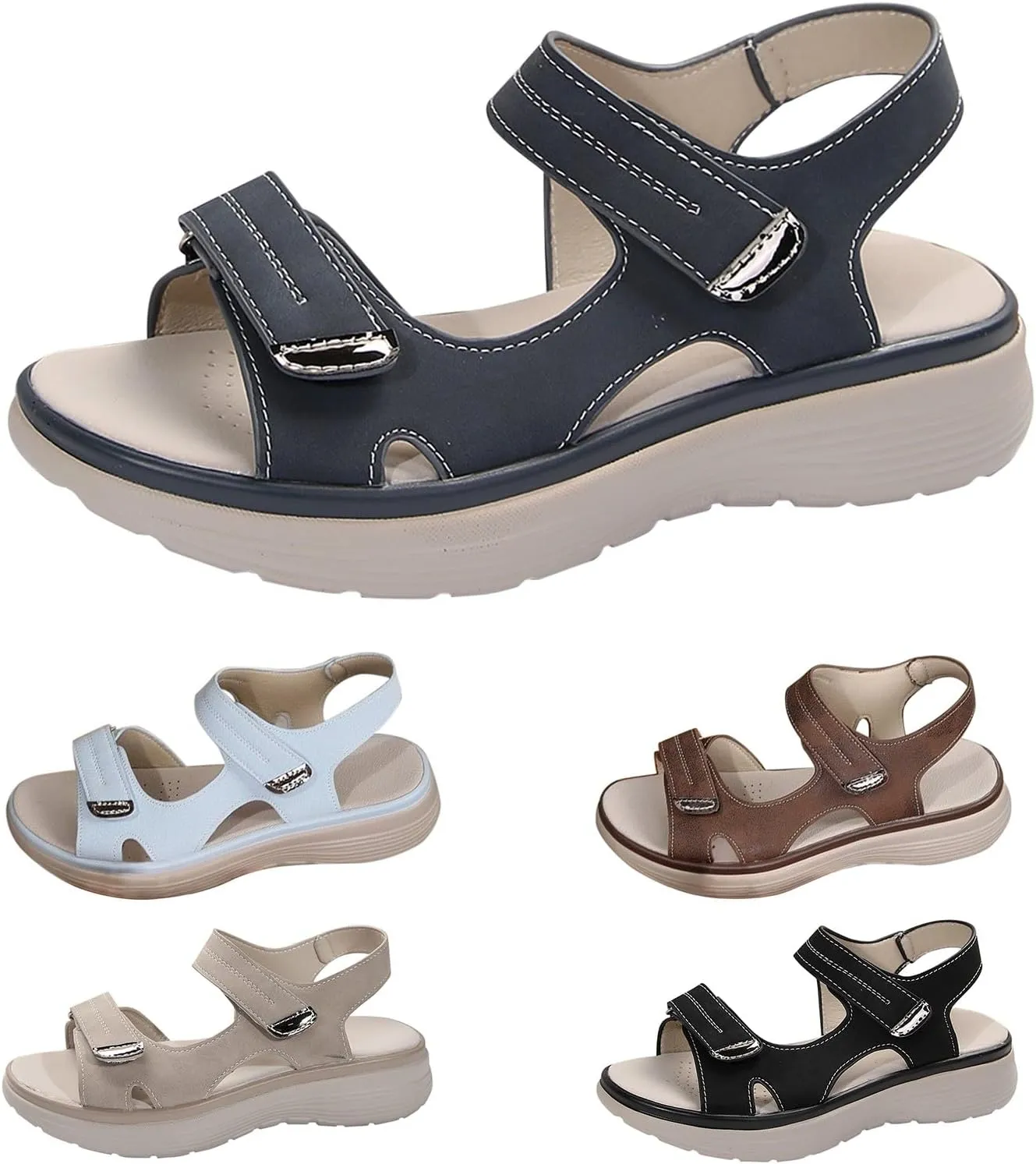 Women's Orthopedic Sport Sandals with Arch Support Soft Cushion Walking Sandal Wide Width Dress Comfortable Orthotic Sport Shoes