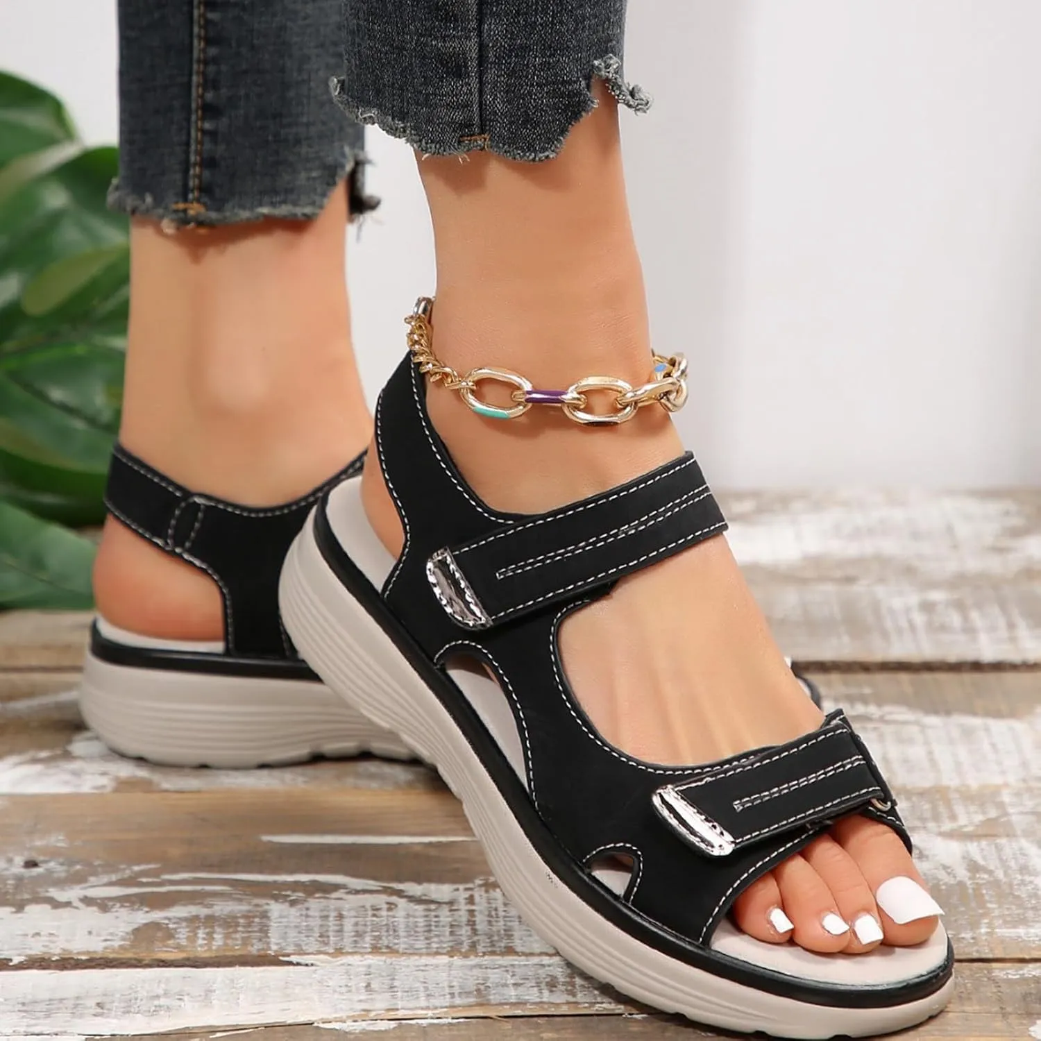 Women's Orthopedic Sport Sandals with Arch Support Soft Cushion Walking Sandal Wide Width Dress Comfortable Orthotic Sport Shoes