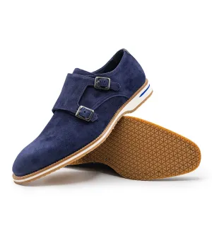 Zelli Leggera Sueded Goatskin Double Monk Strap Shoe